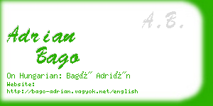 adrian bago business card